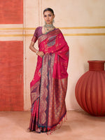 Thumbnail for Aastha Fashion Rani Pure Silk Handloom Weaving Saree - Distacart