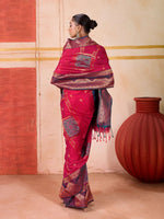 Thumbnail for Aastha Fashion Rani Pure Silk Handloom Weaving Saree - Distacart