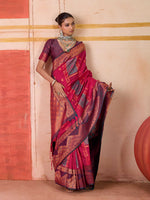 Thumbnail for Aastha Fashion Rani Pure Silk Handloom Weaving Saree - Distacart