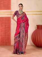 Thumbnail for Aastha Fashion Rani Pure Silk Handloom Weaving Saree - Distacart