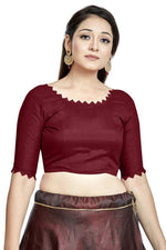 Thumbnail for Aastha Fashion Maroon Art Silk Boat Neck Blouse - Distacart