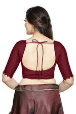 Thumbnail for Aastha Fashion Maroon Art Silk Boat Neck Blouse - Distacart