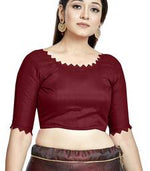 Thumbnail for Aastha Fashion Maroon Art Silk Boat Neck Blouse - Distacart