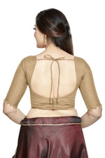 Thumbnail for Aastha Fashion Chiku Art Silk Boat Neck Blouse - Distacart