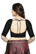 Thumbnail for Aastha Fashion Black Art Silk Boat Neck Blouse - Distacart