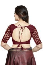 Thumbnail for Aastha Fashion Maroon Art Silk Boat Neck Blouse - Distacart