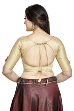 Thumbnail for Aastha Fashion Chiku Art Silk Boat Neck Blouse - Distacart