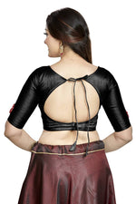 Thumbnail for Aastha Fashion Black Art Silk Boat Neck Blouse - Distacart