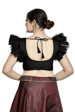Thumbnail for Aastha Fashion Black Art Silk V Neck Blouse - Distacart