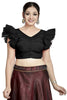 Aastha Fashion Black Art Silk V Neck Blouse - Distacart