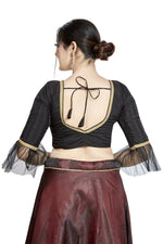 Thumbnail for Aastha Fashion Black Art Silk Square Style Blouse - Distacart