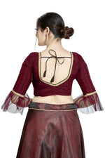 Thumbnail for Aastha Fashion Maroon Art Silk Square Style Blouse - Distacart