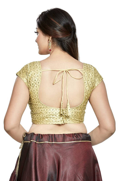 Aastha Fashion Gold Sequence Matti Boat Neck Blouse - Distacart