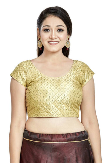 Aastha Fashion Gold Sequence Matti Boat Neck Blouse - Distacart