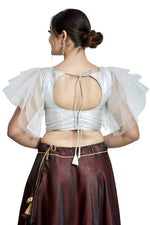 Thumbnail for Aastha Fashion Silver Silver Matti Boat Neck Blouse - Distacart