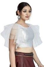 Thumbnail for Aastha Fashion Silver Silver Matti Boat Neck Blouse - Distacart