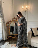 Thumbnail for Aastha Fashion Black Georgette Sequence Embroidery Saree