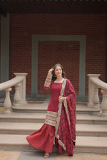 Thumbnail for Aastha Fashion Gajri Faux Georgette Sequins & thread Embroidered work Party Wear Designer Gown