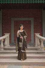 Thumbnail for Aastha Fashion Mehandi Faux Georgette Sequins & thread Embroidered work Party Wear Designer Gown