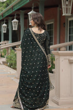 Thumbnail for Aastha Fashion GreenRangoli Silk Sequins & Thread Embroidered work Party Wear Designer Suit - Distacart