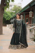 Thumbnail for Aastha Fashion GreenRangoli Silk Sequins & Thread Embroidered work Party Wear Designer Suit - Distacart
