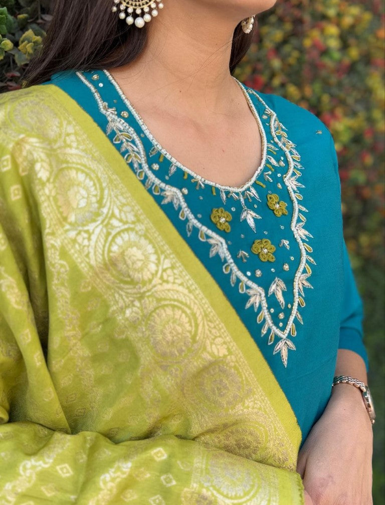 Aastha Fashion Rama Roman Silk Hand Work Festival Wear Suit - Distacart