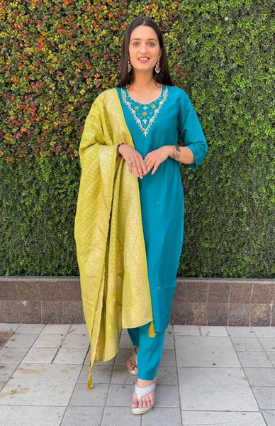 Aastha Fashion Rama Roman Silk Hand Work Festival Wear Suit - Distacart
