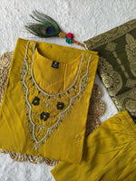 Thumbnail for Aastha Fashion Yellow Roman Silk Hand Work Festival Wear Suit