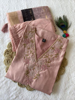 Thumbnail for Aastha Fashion Peach Roman Silk Hand Work Festival Wear Suit - Distacart