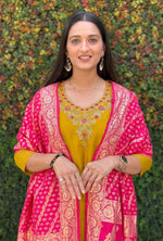 Thumbnail for Aastha Fashion Yellow Roman Silk Hand Work Festival Wear Suit - Distacart
