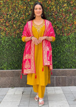Thumbnail for Aastha Fashion Yellow Roman Silk Hand Work Festival Wear Suit - Distacart