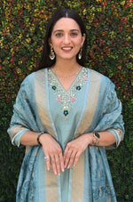 Thumbnail for Aastha Fashion C-Green Roman Silk Hand Work Festival Wear Suit - Distacart