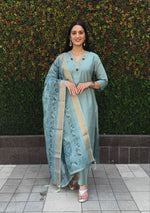 Thumbnail for Aastha Fashion C-Green Roman Silk Hand Work Festival Wear Suit - Distacart