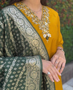 Thumbnail for Aastha Fashion Mustard Yellow Roman Silk Hand Work Festival Wear Suit - Distacart