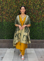 Thumbnail for Aastha Fashion Mustard Yellow Roman Silk Hand Work Festival Wear Suit - Distacart