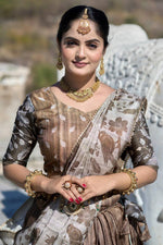 Thumbnail for Aastha Fashion Choco Pure Manipuri Silk Fully Printed With Contrast Border Lehenga Choli