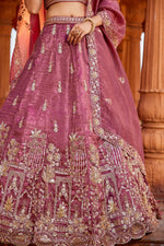 Thumbnail for Aastha Fashion Pink Tissue Embroidery Lehenga Choli
