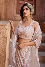 Thumbnail for Aastha Fashion Nude Net Embroidery Lehenga Choli