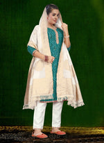Thumbnail for Aastha Fashion Rama Cotton Foil Print With Lace Kurta Set - Distacart