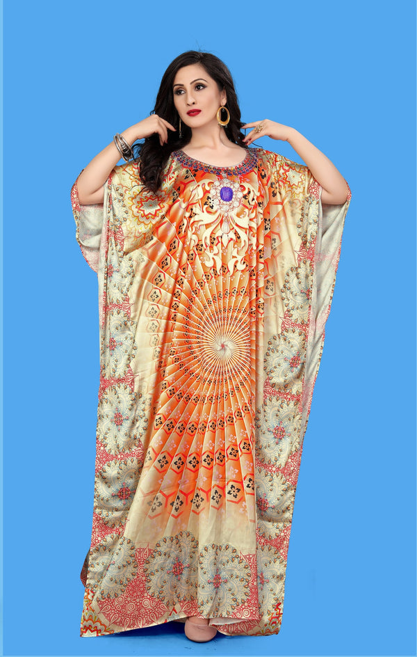 Aastha Fashion Multi Smooth Satin Glamorous Festival Wear Kaftan