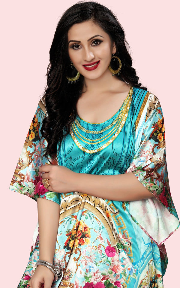 Aastha Fashion Multi Smooth Satin Glamorous Festival Wear Kaftan