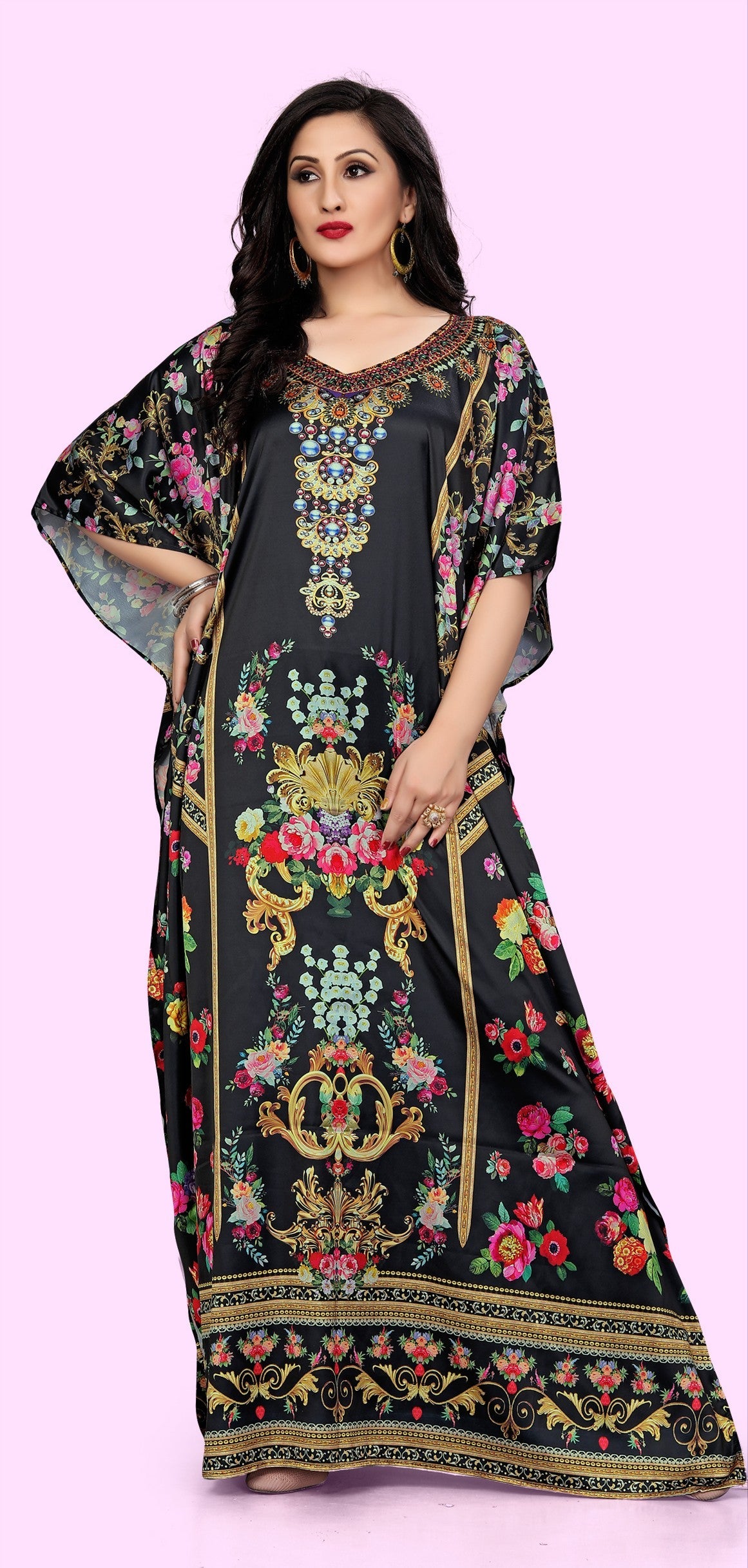 Aastha Fashion Multi Smooth Satin Glamorous Festival Wear Kaftan