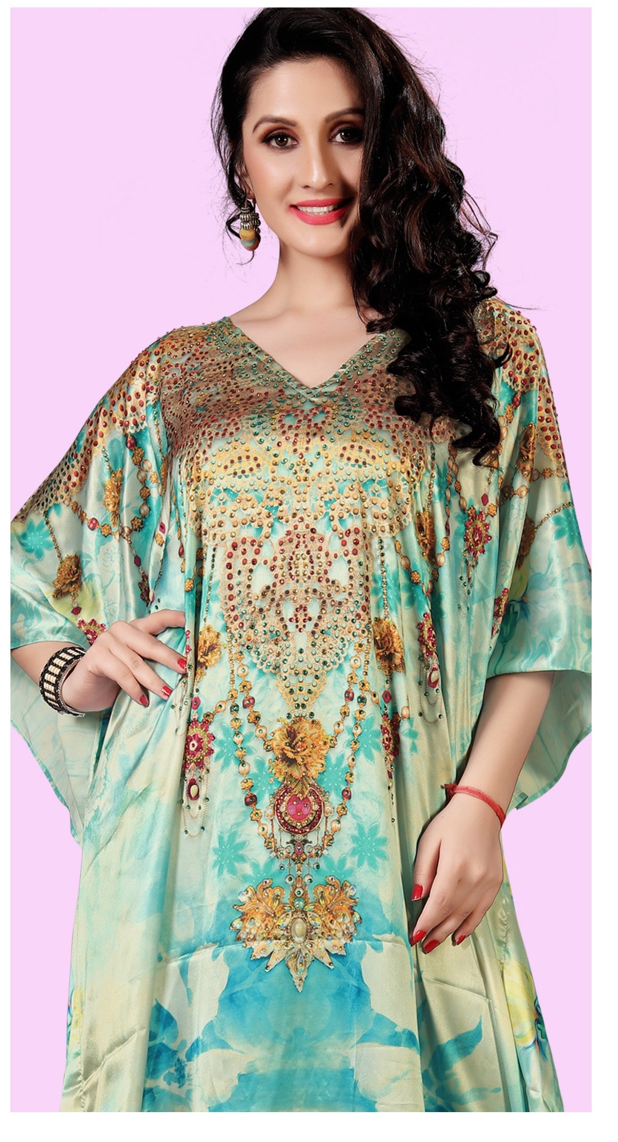 Aastha Fashion Multi Smooth Satin Glamorous Festival Wear Kaftan