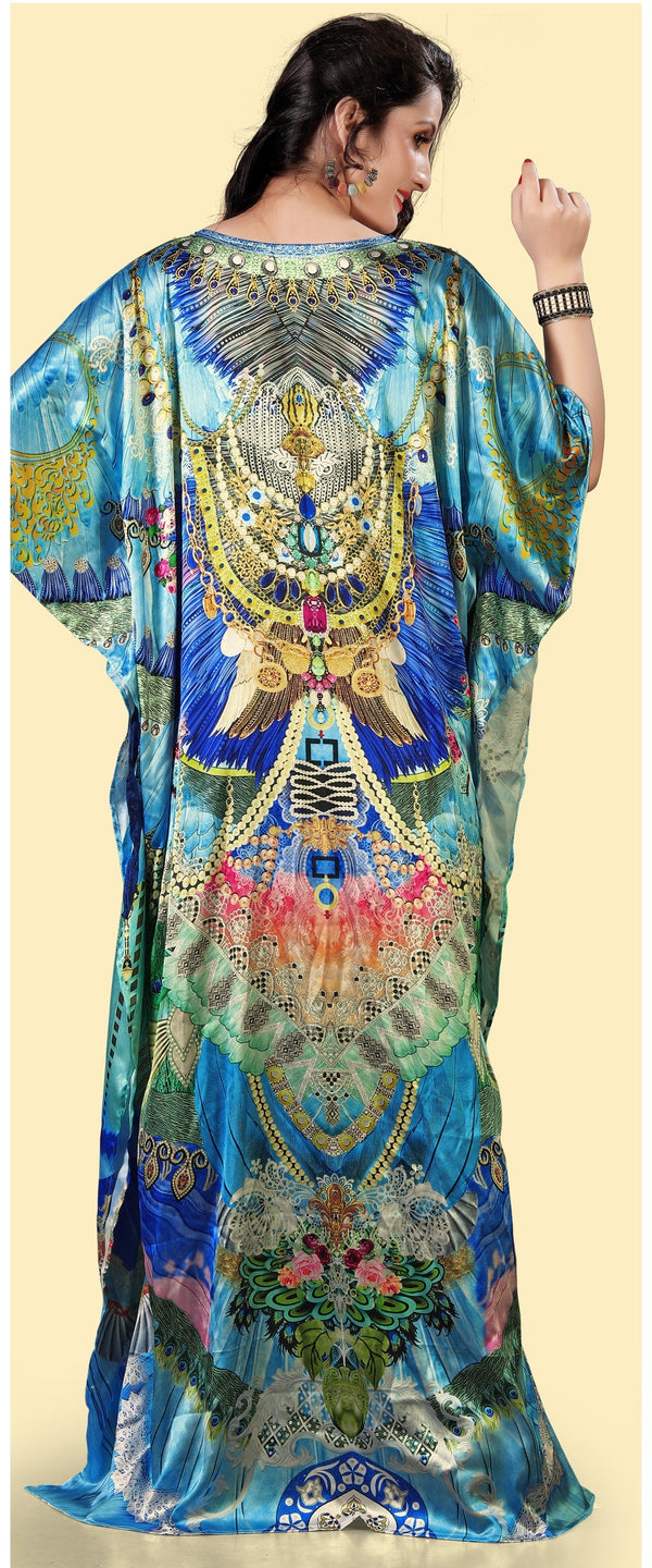 Aastha Fashion Multi Smooth Satin Glamorous Festival Wear Kaftan