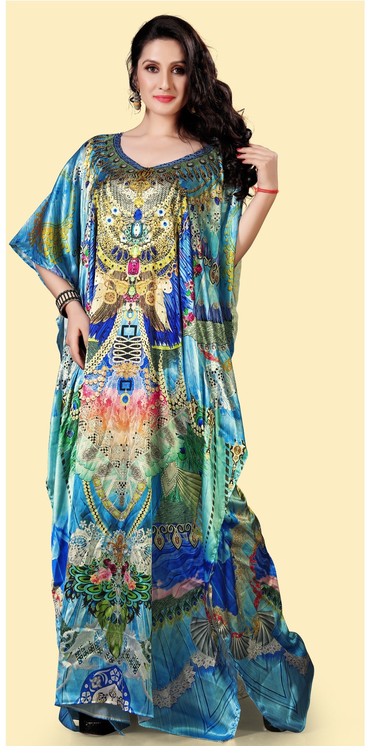 Aastha Fashion Multi Smooth Satin Glamorous Festival Wear Kaftan