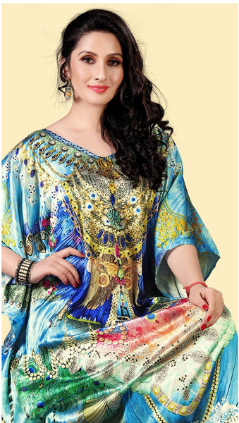 Aastha Fashion Multi Smooth Satin Glamorous Festival Wear Kaftan