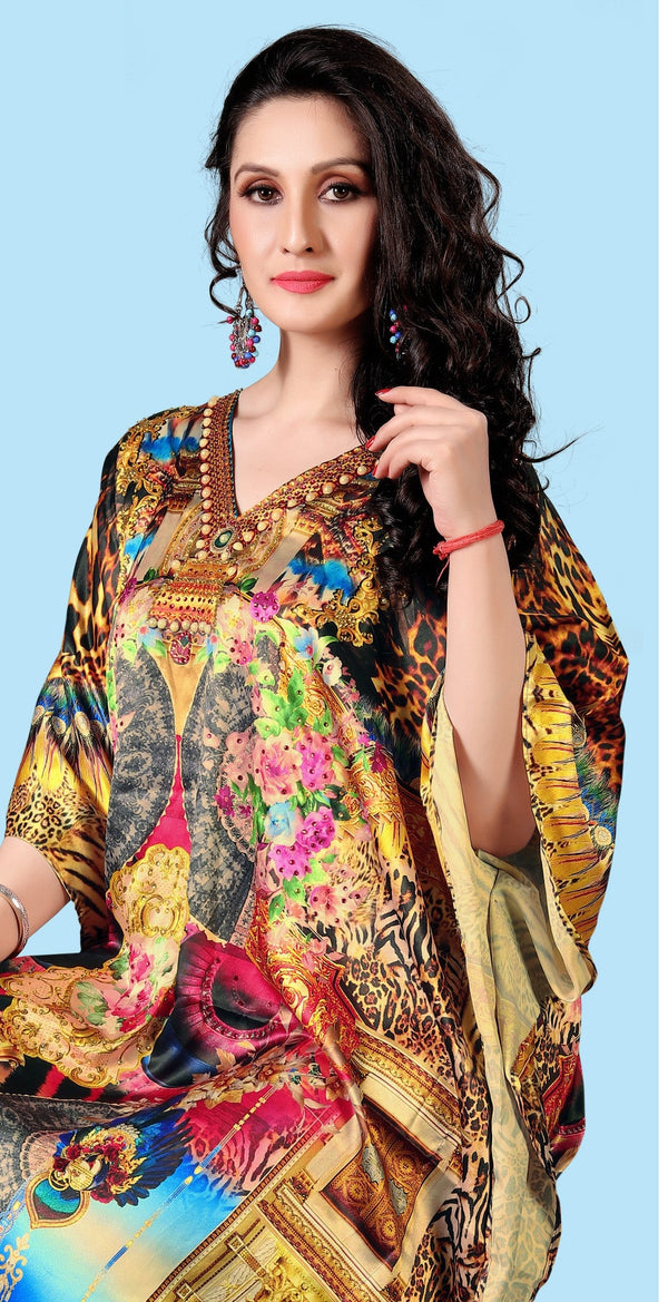 Aastha Fashion Multi Smooth Satin Glamorous Festival Wear Kaftan