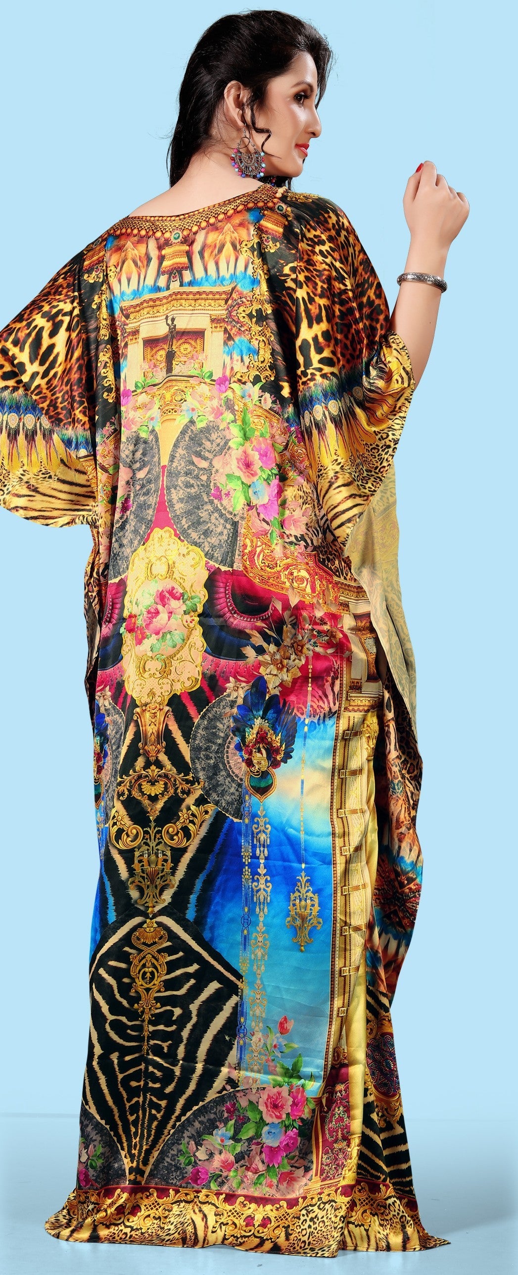 Aastha Fashion Multi Smooth Satin Glamorous Festival Wear Kaftan