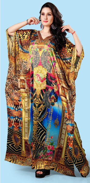 Aastha Fashion Multi Smooth Satin Glamorous Festival Wear Kaftan