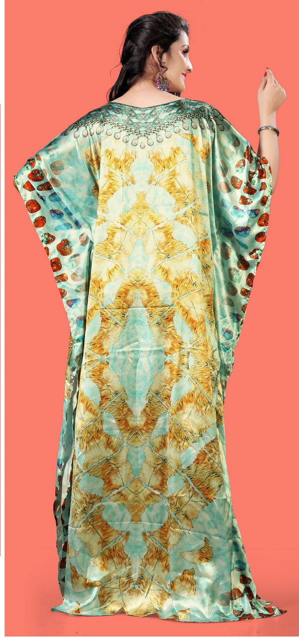 Aastha Fashion Multi Smooth Satin Glamorous Festival Wear Kaftan